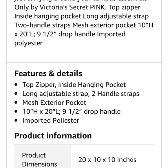 Victoria Secret Pink Gym Duffle Bag - Picture 3 of 6